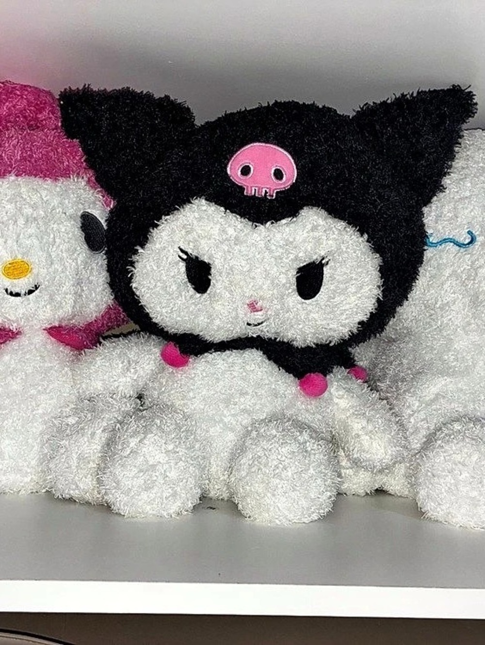 Sanrio Kuromi Plush Backpack and Character Toys White & Pink